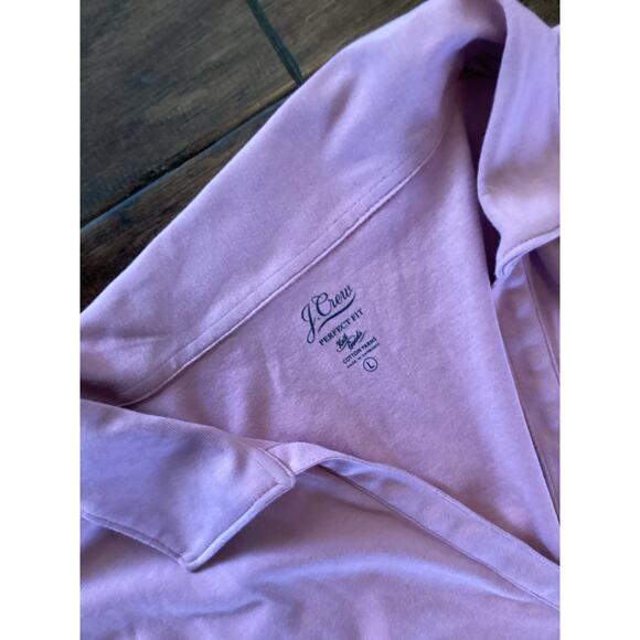 J. Crew Women's Short Sleeve Perfect Fit V-Neck Polo Dress Pink Size Large‎ - Picture 3 of 9